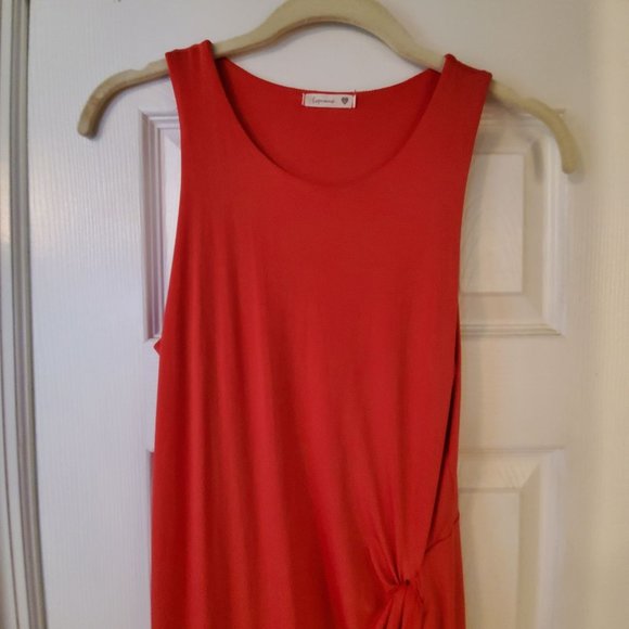 Women's Soprano Coral Cocktail Dress-High/Low, SILKY soft! Layered - Picture 1 of 14